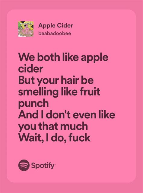 apple cider lyrics beabadoobee
